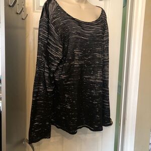motion Women's Black & Cream  Striped Top
Size XL